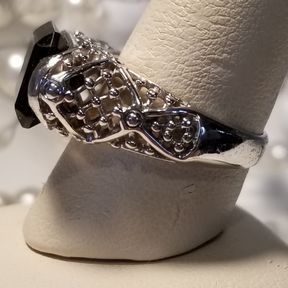 Smoky Espresso Topaz Emerald Cut Lia Sophia Ring - Picture 7 of 15